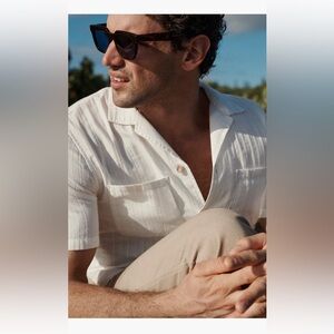 Madewell Easy Stripe cotton camp shirt
